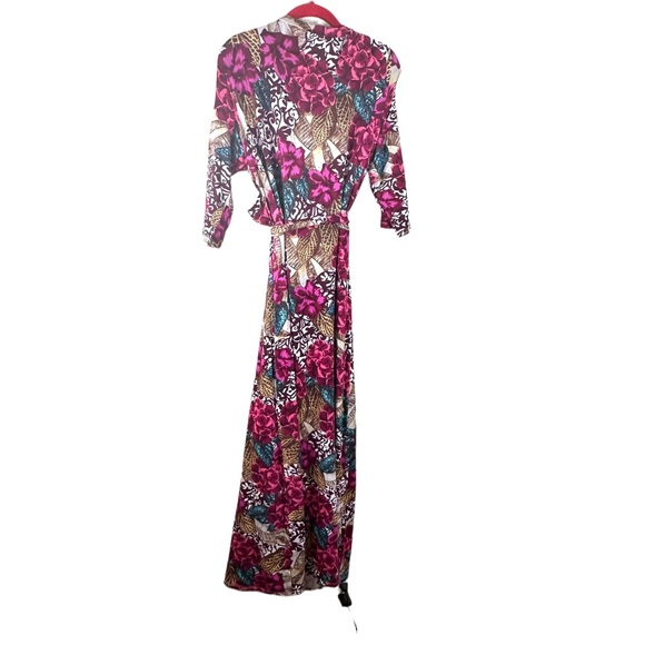 Soft Surroundings Salvadora Faux Wrap Dress L Maxi  Floral Multicolor 3/… - Picture 8 of 16